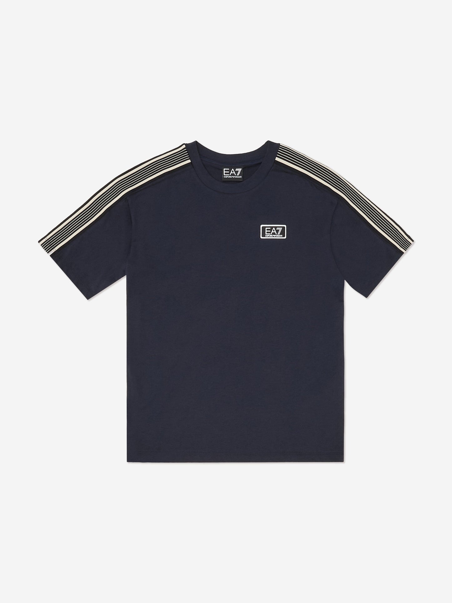 EA7 Emporio Armani 男童徽标 T 恤（海军蓝）