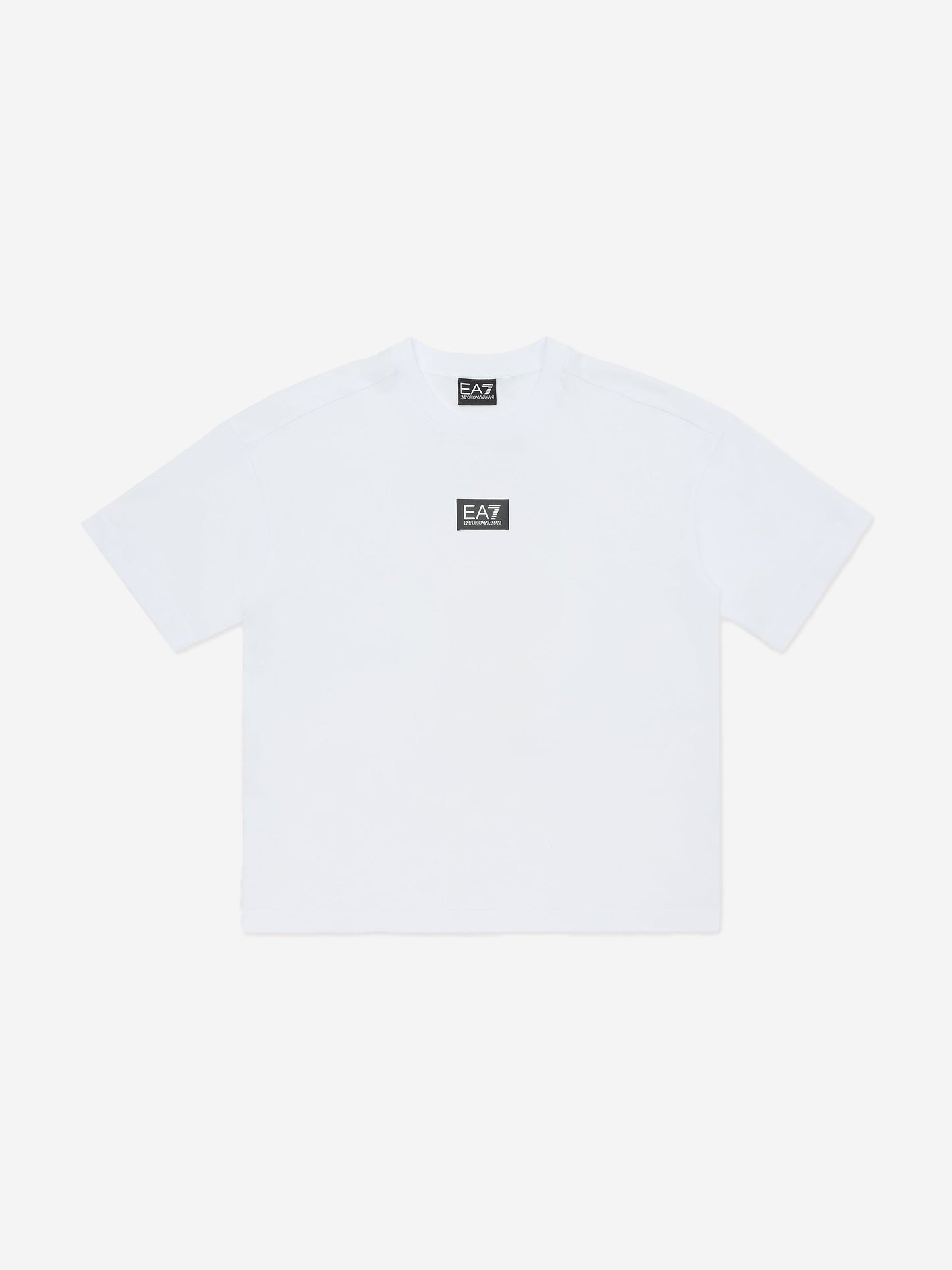 EA7 Emporio Armani 男童白色徽标 T 恤