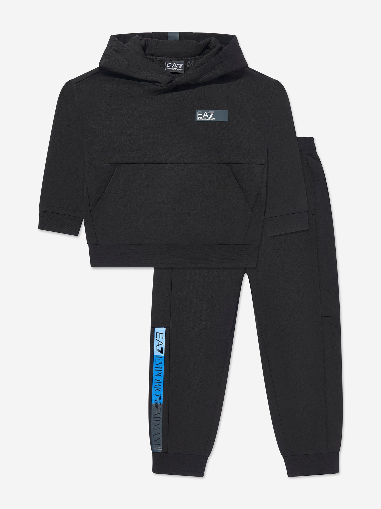 EA7 Emporio Armani 男童黑色徽标运动服