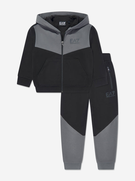 男童黑色拼色运动服