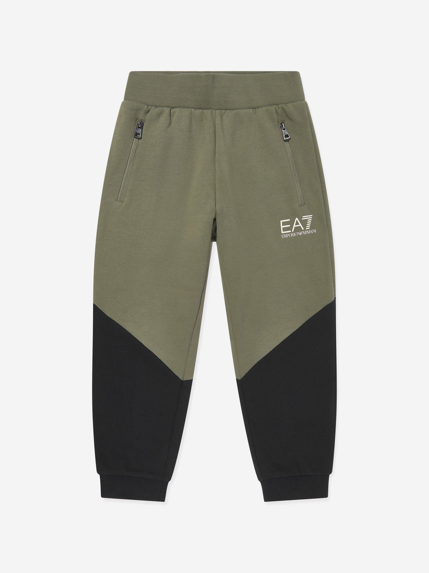 男童绿色拼色运动服