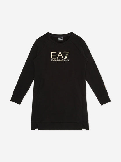 EA7 Emporio Armani 女童徽标毛衣裙（黑色）