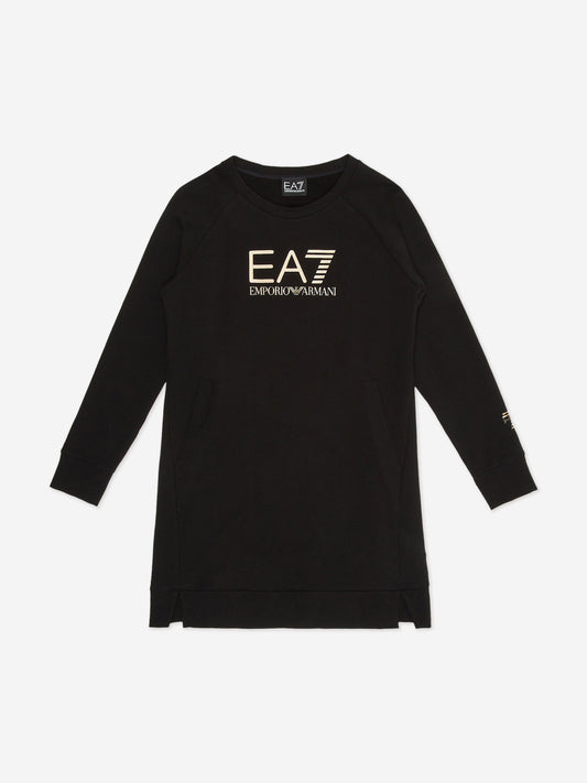 EA7 Emporio Armani 女童徽标毛衣裙（黑色）