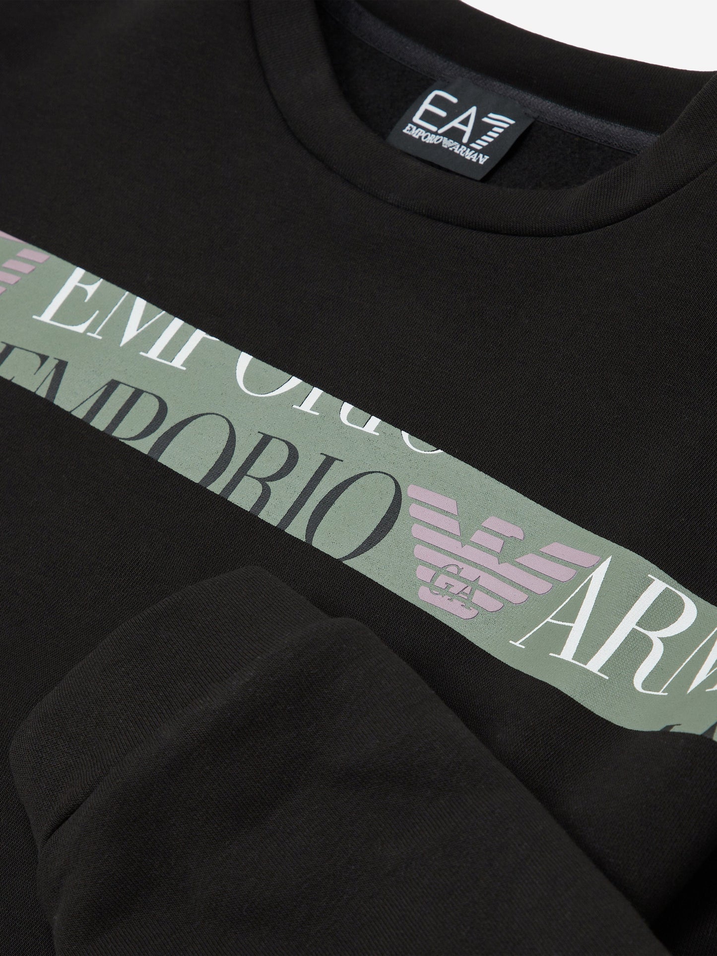 EA7 Emporio Armani 女童徽标运动衫（黑色）