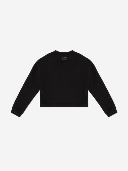 EA7 Emporio Armani 女童徽标运动衫（黑色）