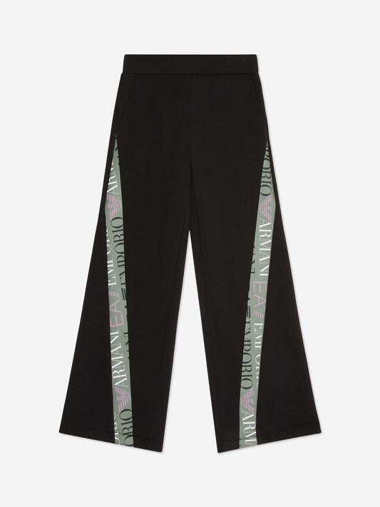 EA7 Emporio Armani 女童徽标慢跑裤（黑色）