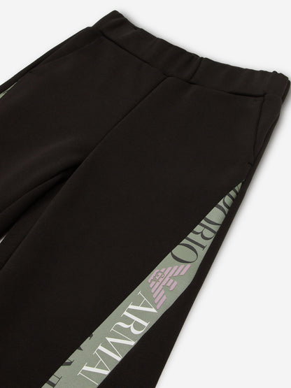 EA7 Emporio Armani 女童徽标慢跑裤（黑色）