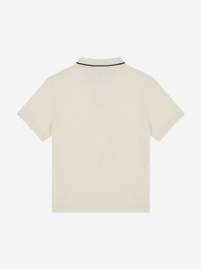 EA7 Emporio Armani 男童徽标 Polo 衫（米色）