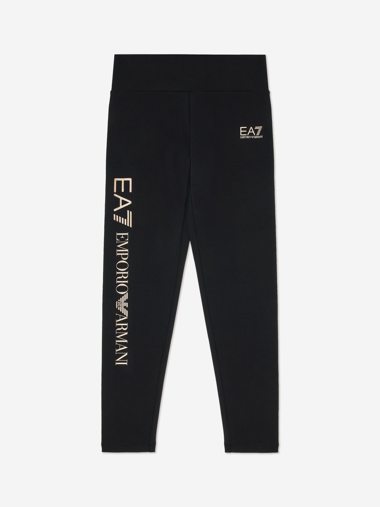 EA7 Emporio Armani 女童徽标紧身裤（黑色）