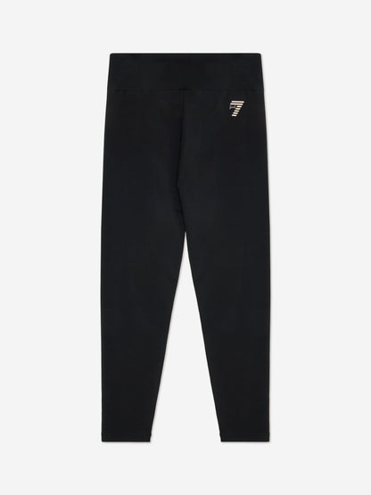 EA7 Emporio Armani 女童徽标紧身裤（黑色）