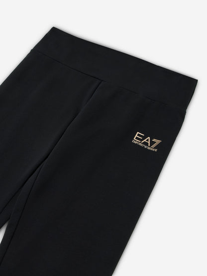EA7 Emporio Armani 女童徽标紧身裤（黑色）