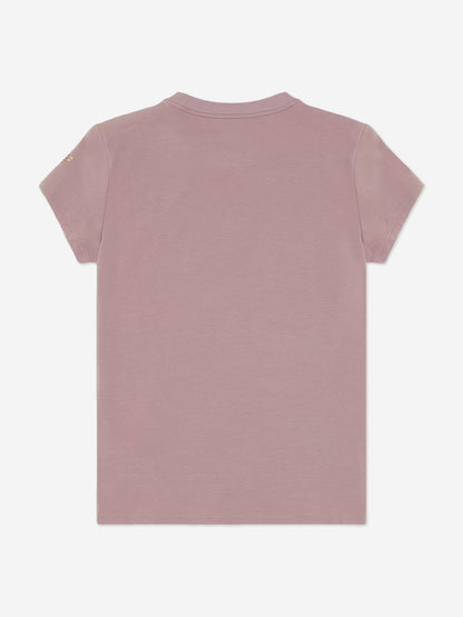 EA7 Emporio Armani 女童紫色徽标 T 恤