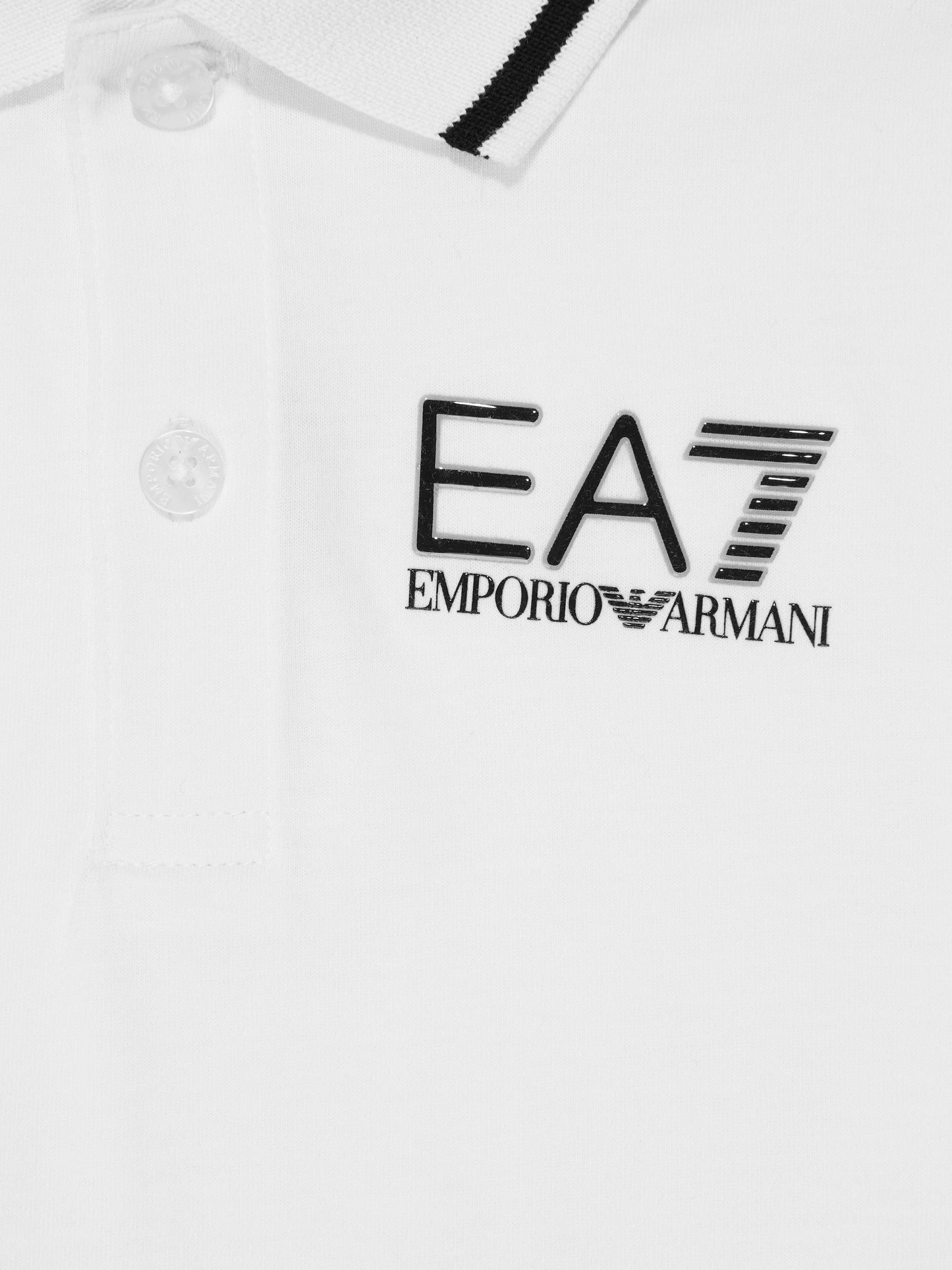 EA7 Emporio Armani 男童白色徽标 Polo 衫