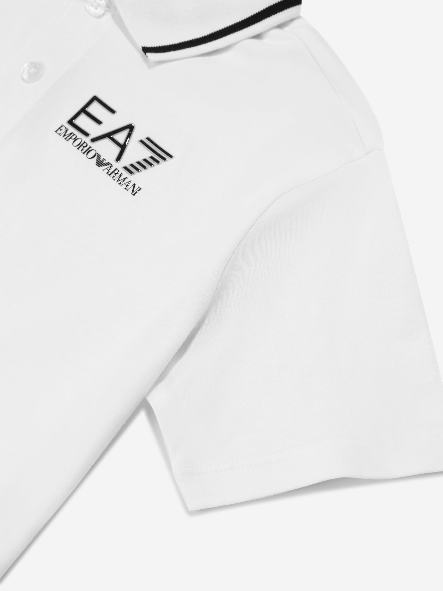 EA7 Emporio Armani 男童白色徽标 Polo 衫