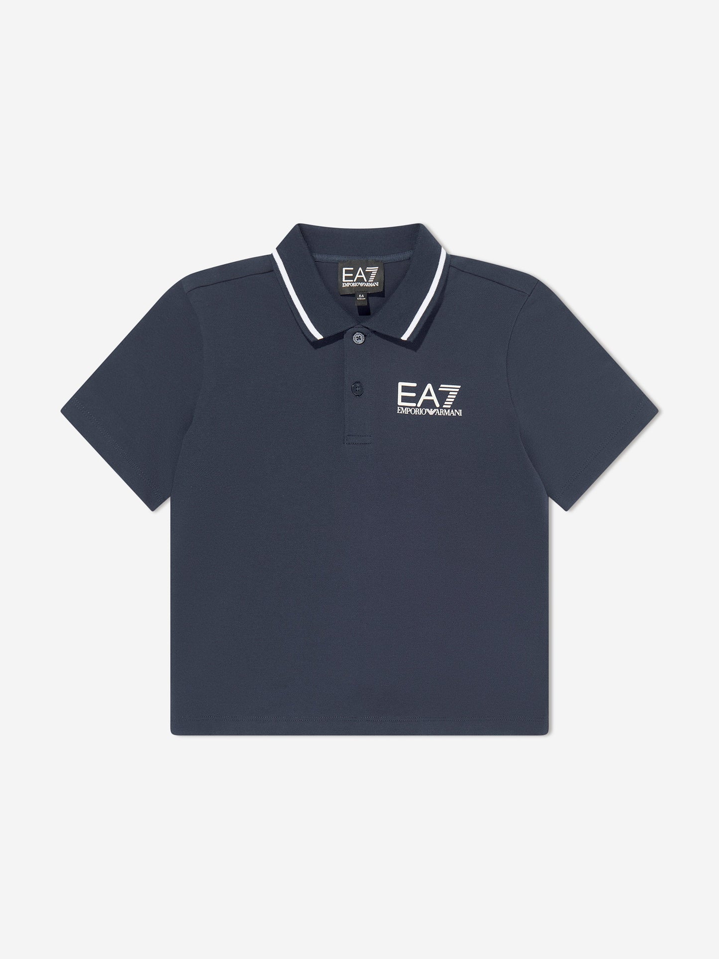 EA7 Emporio Armani 男童徽标 Polo 衫（海军蓝）
