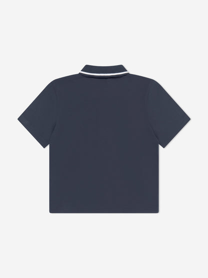 EA7 Emporio Armani 男童徽标 Polo 衫（海军蓝）
