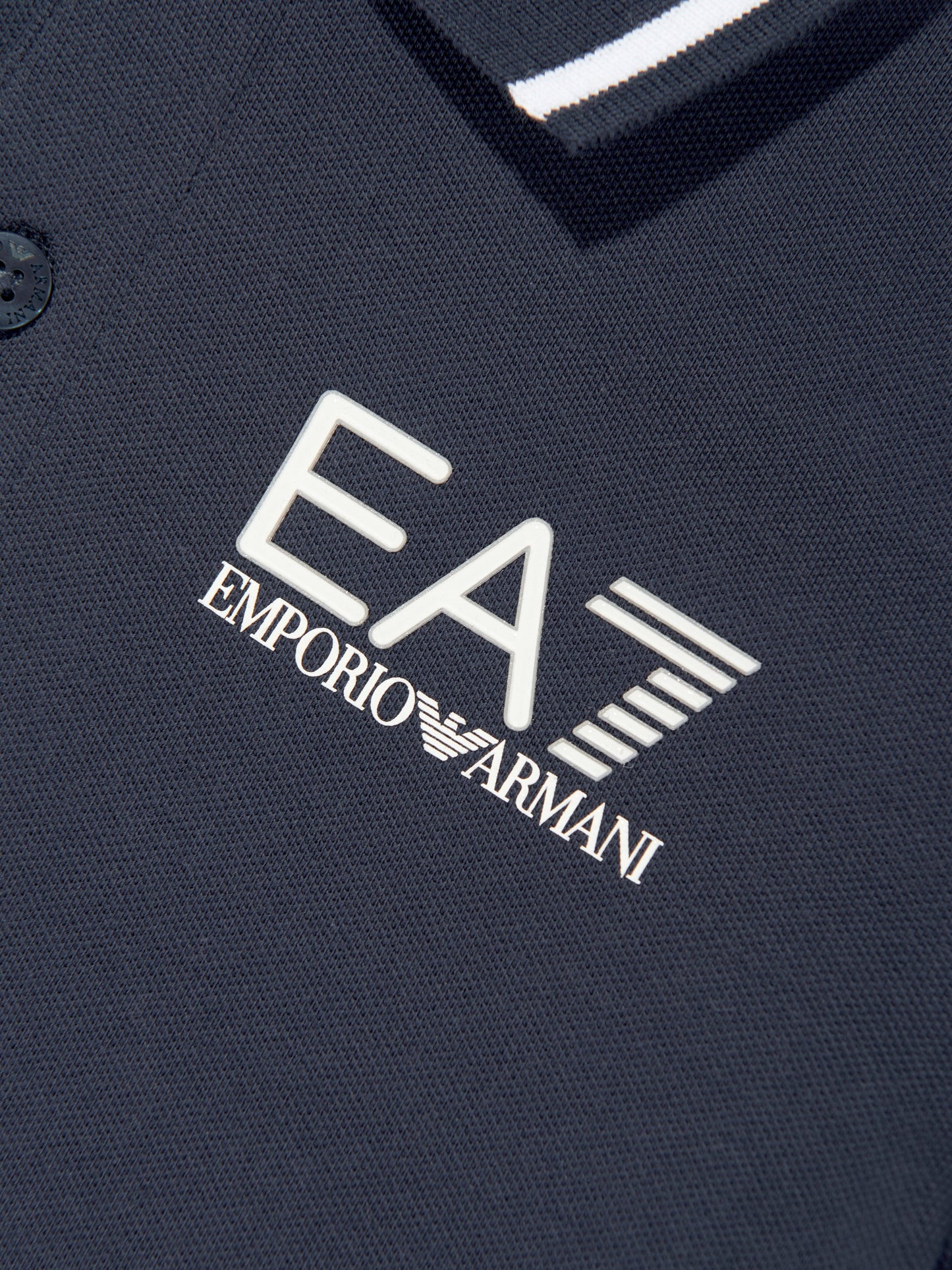 EA7 Emporio Armani 男童徽标 Polo 衫（海军蓝）