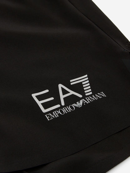 EA7 Emporio Armani 男童运动网球短裤（黑色）