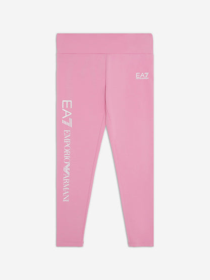 EA7 Emporio Armani 女童徽标紧身裤（粉色）