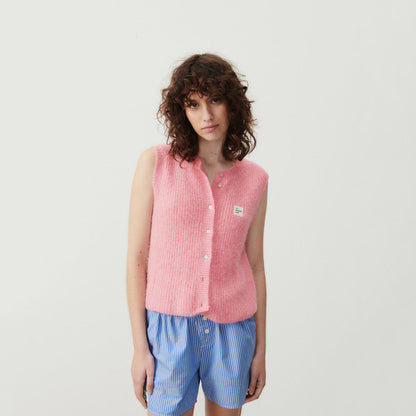 女士粉色针织马甲