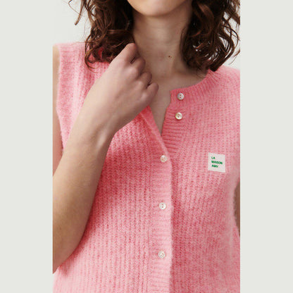 女士粉色针织马甲