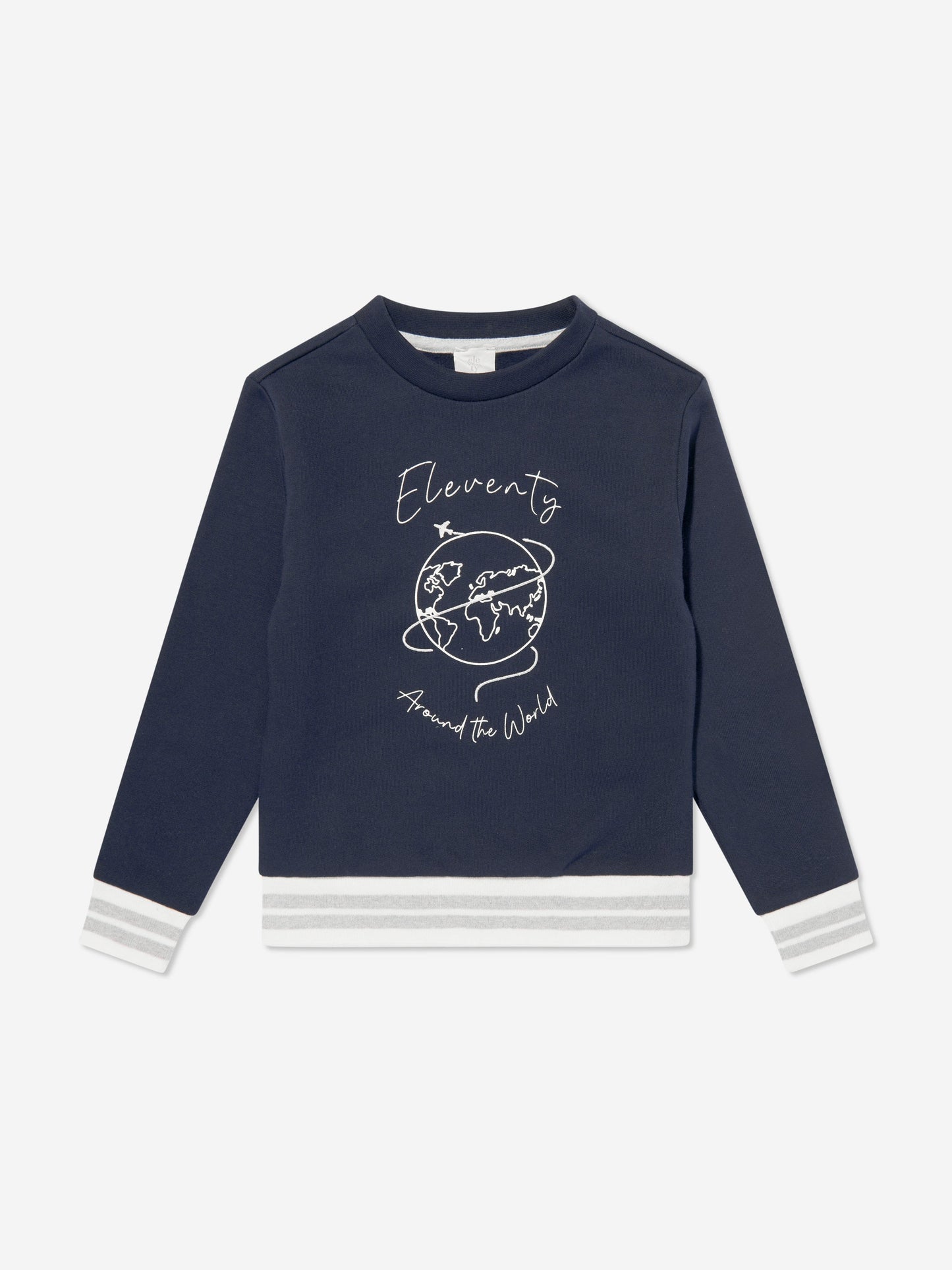 Eleventy Boys Around The World Sweatshirt in Blue