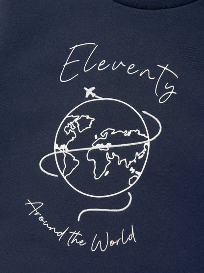 Eleventy Boys Around The World Sweatshirt in Blue