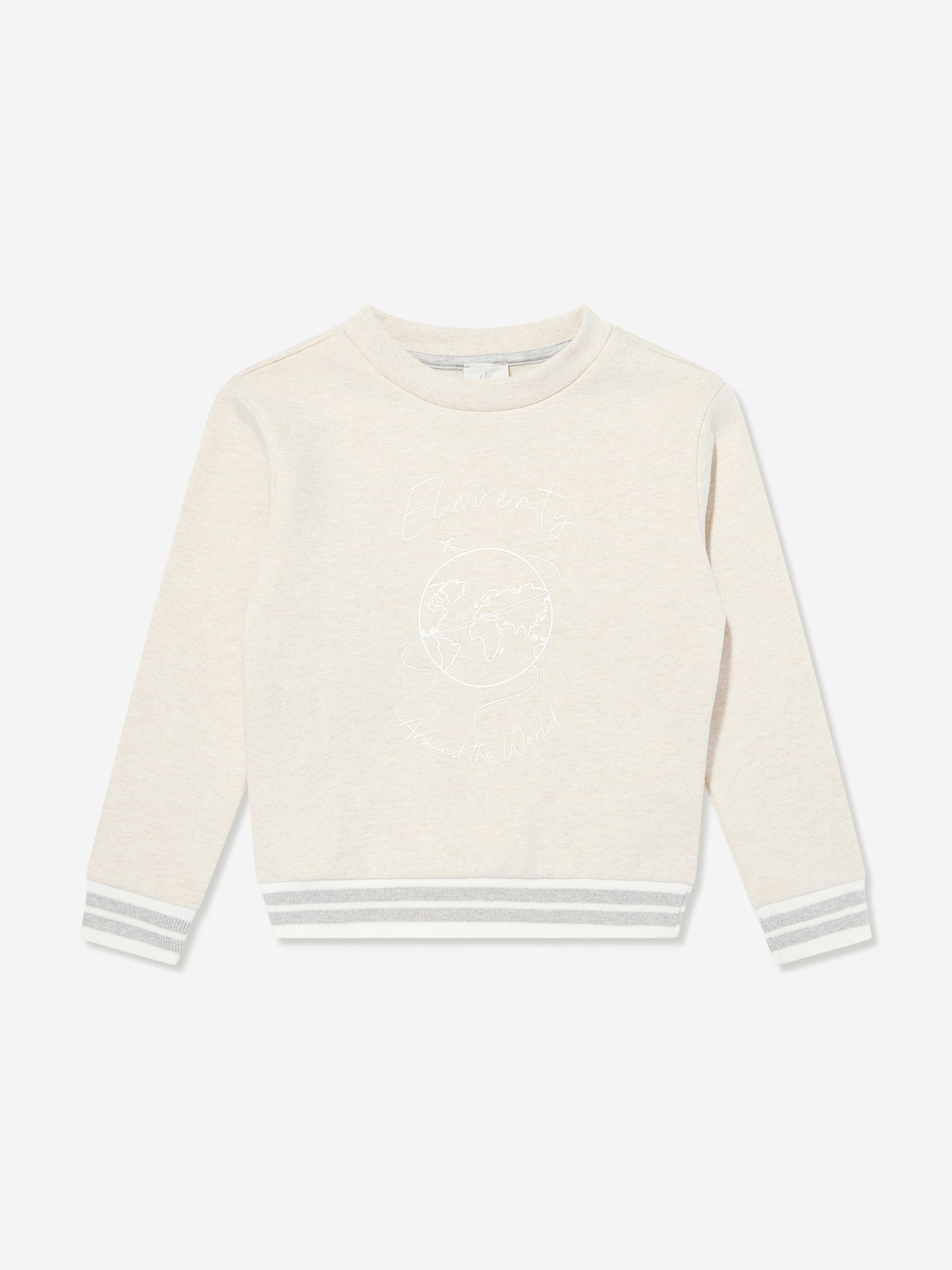 Eleventy Boys Around The World Sweatshirt in Beige