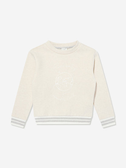 Eleventy Boys Around The World Sweatshirt in Beige