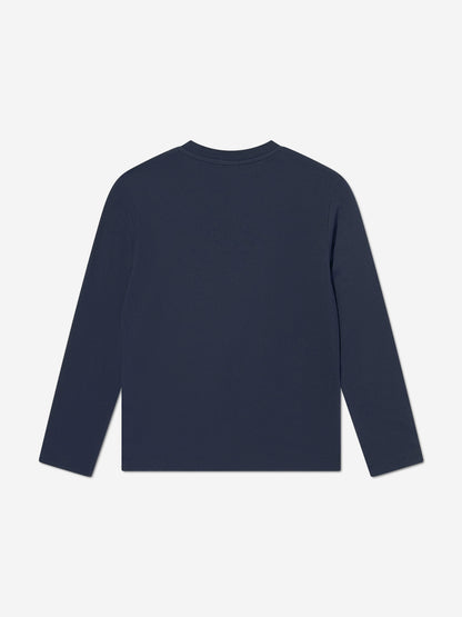Eleventy Boys Long Sleeve T-Shirt in Navy