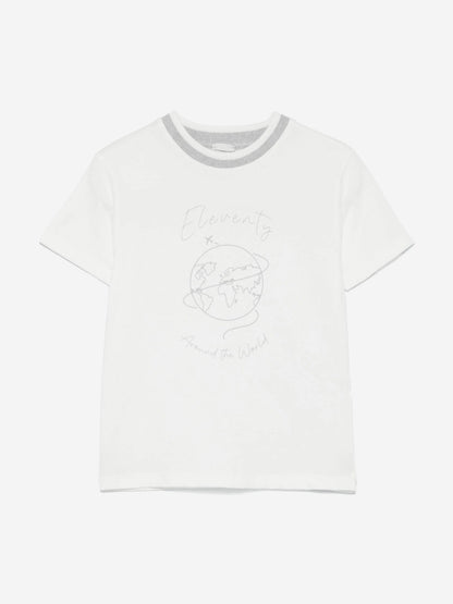 Eleventy Boys Around The World 象牙色 T 恤