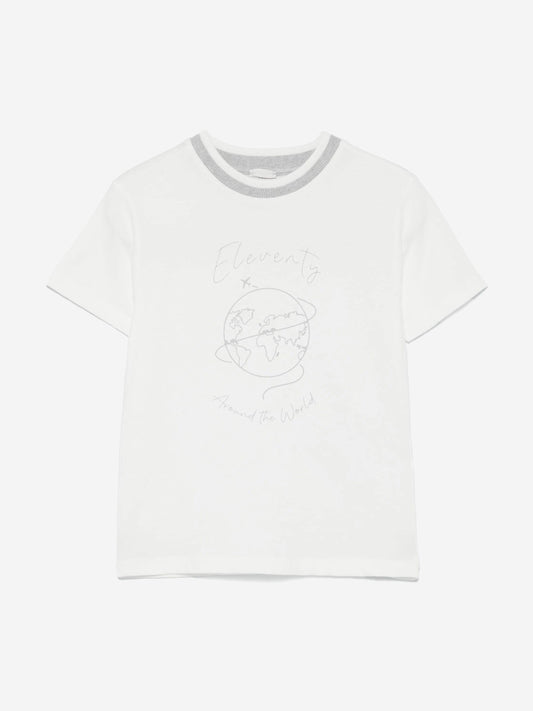 Eleventy Boys Around The World 象牙色 T 恤