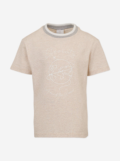 Eleventy Boys Around The World 米色 T 恤