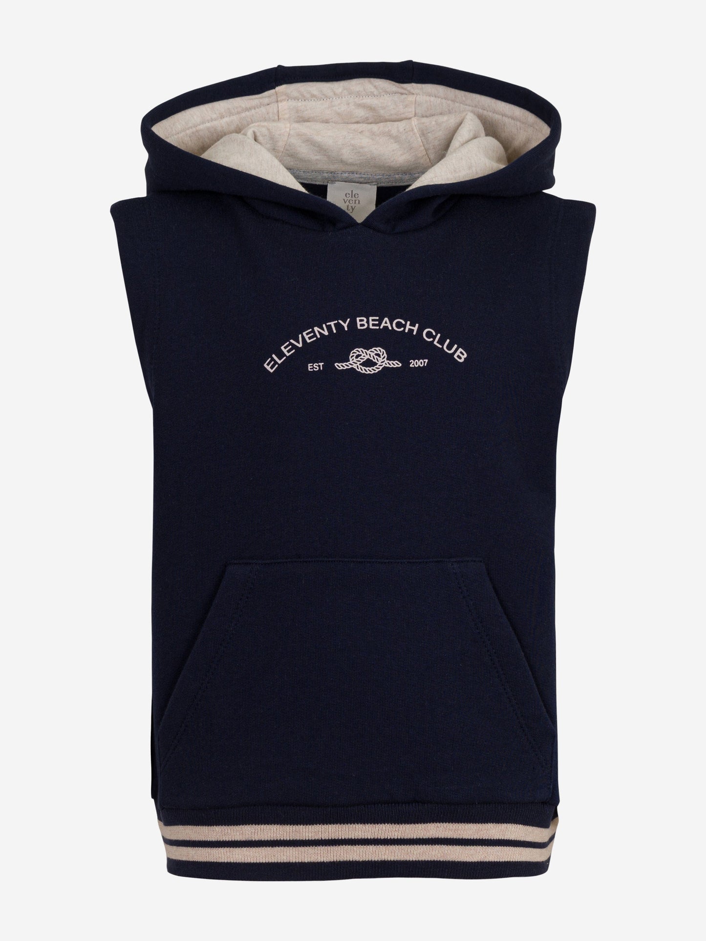 Boys Sleeveless Beach Club Hoodie in Navy