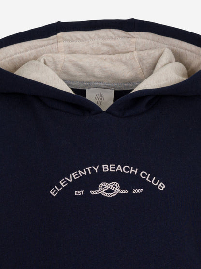 Boys Sleeveless Beach Club Hoodie in Navy