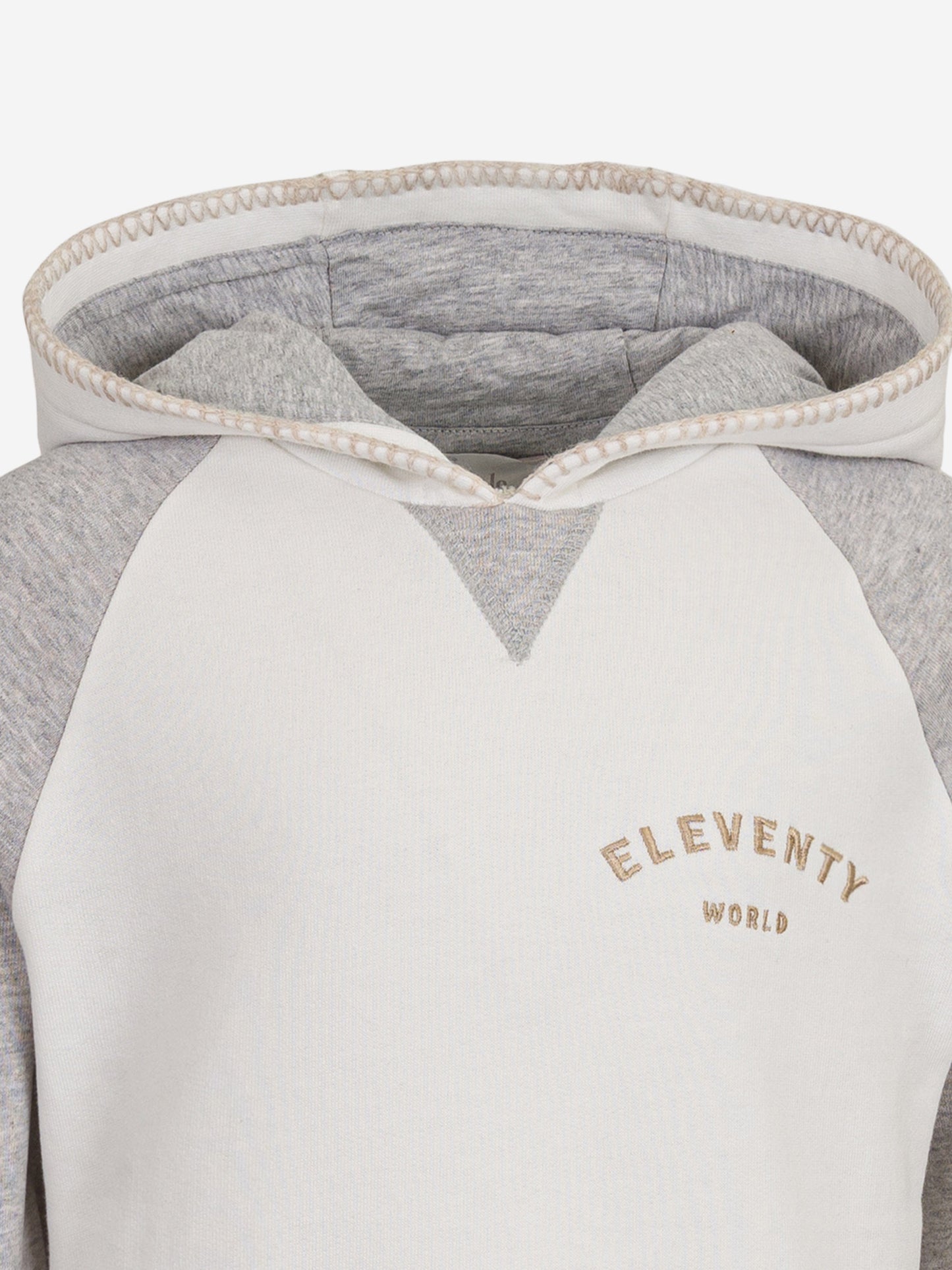 Boys Cotton Hoodie in Ivory