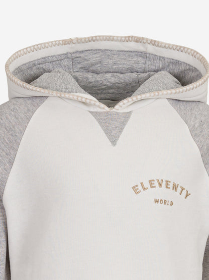 Boys Cotton Hoodie in Ivory