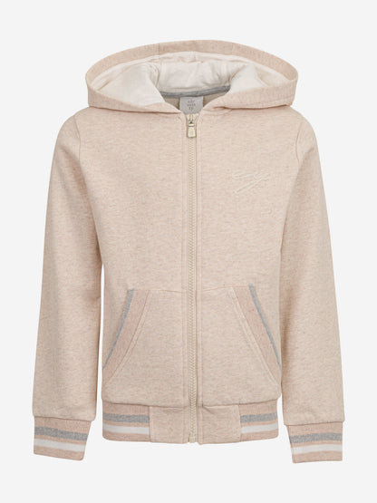 Boys Logo Zip Up Top in Beige