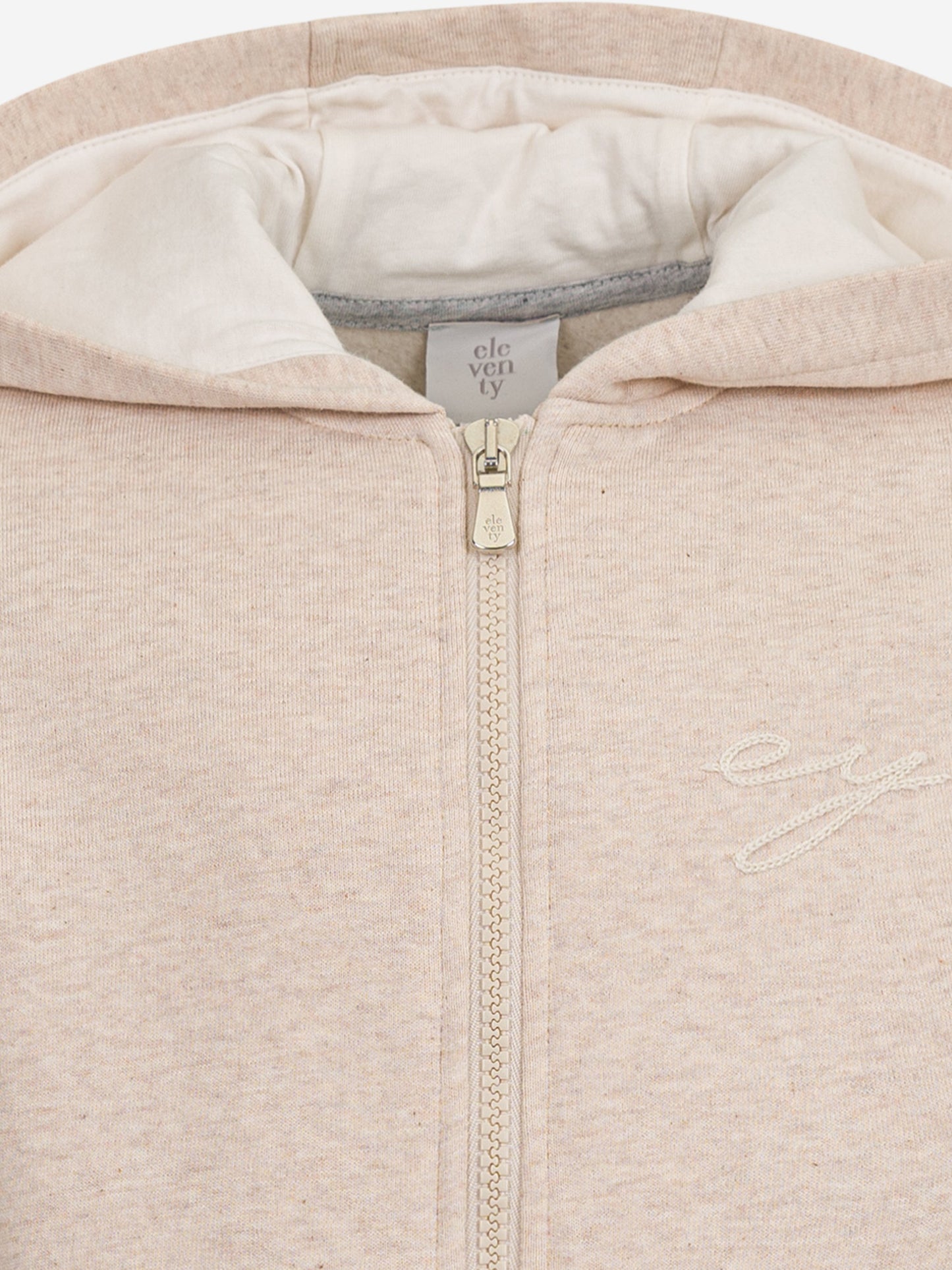 Boys Logo Zip Up Top in Beige