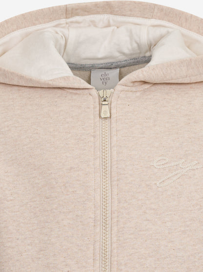 Boys Logo Zip Up Top in Beige