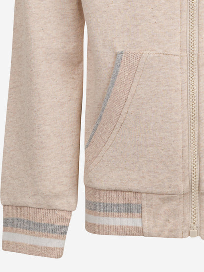 Boys Logo Zip Up Top in Beige