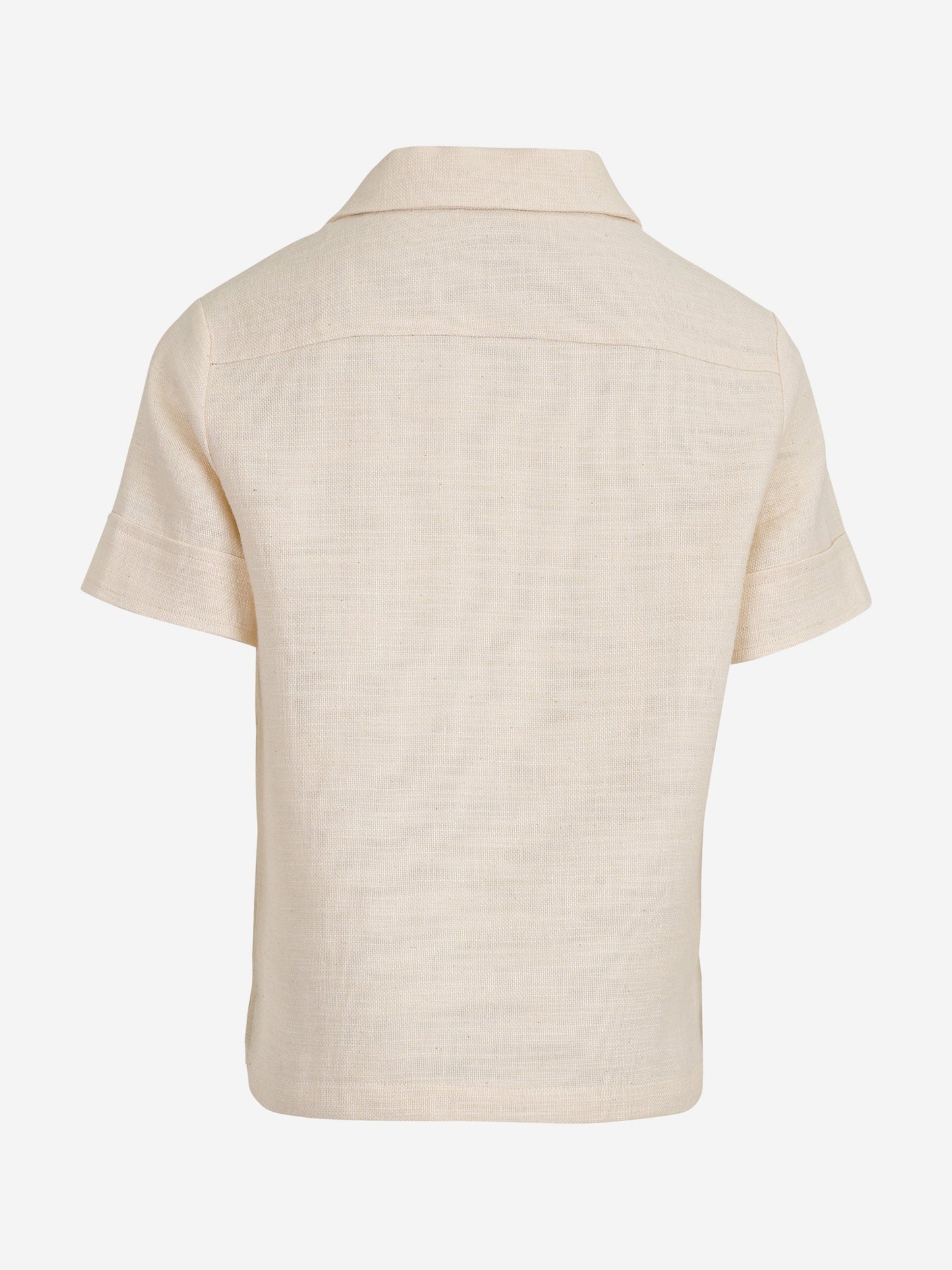 Boys Linen Short Sleeve Shirt in Ivory