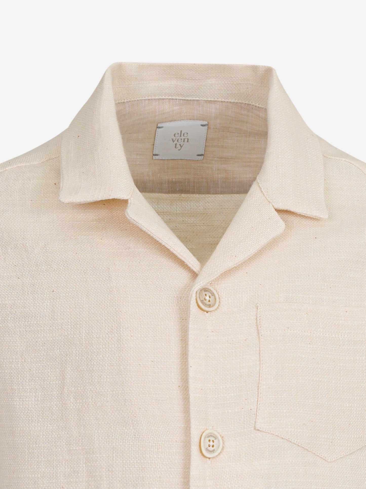 Boys Linen Short Sleeve Shirt in Ivory