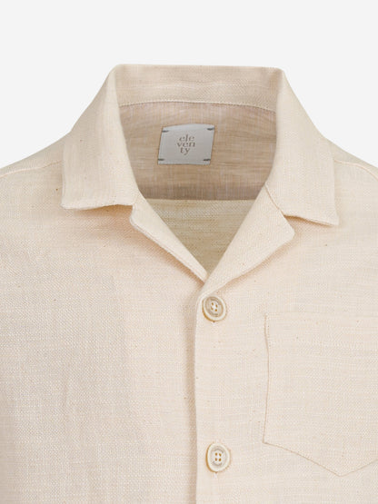 Boys Linen Short Sleeve Shirt in Ivory