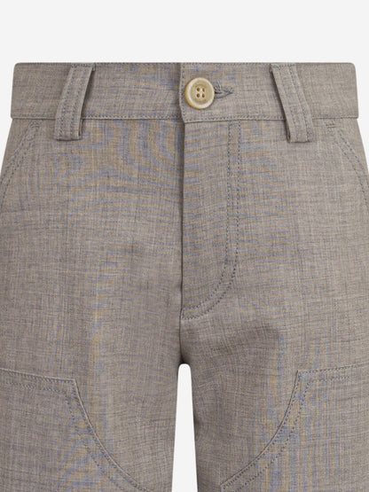 Boys Wool Trousers in Grey