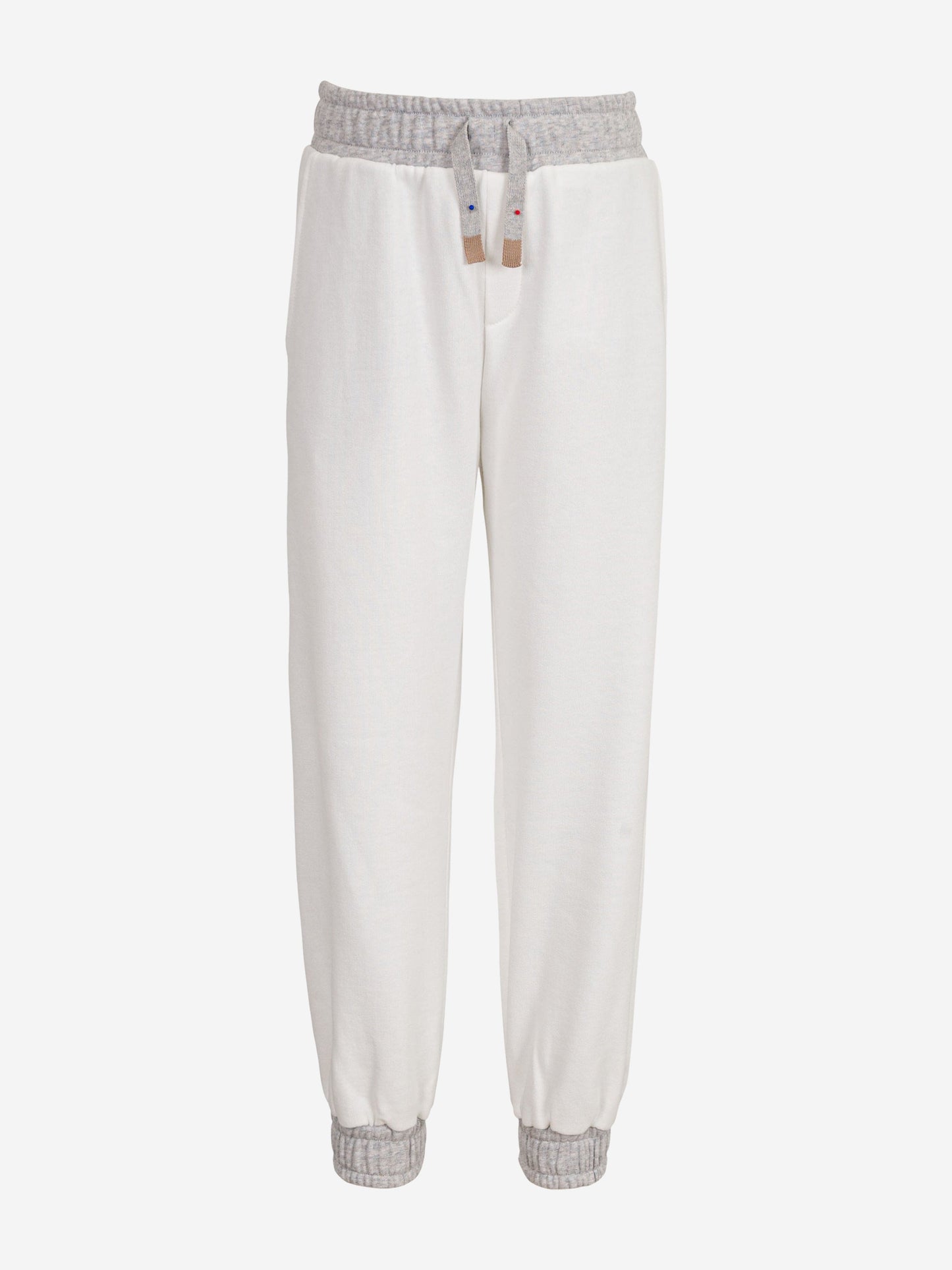 Boys Cotton Joggers in Ivory