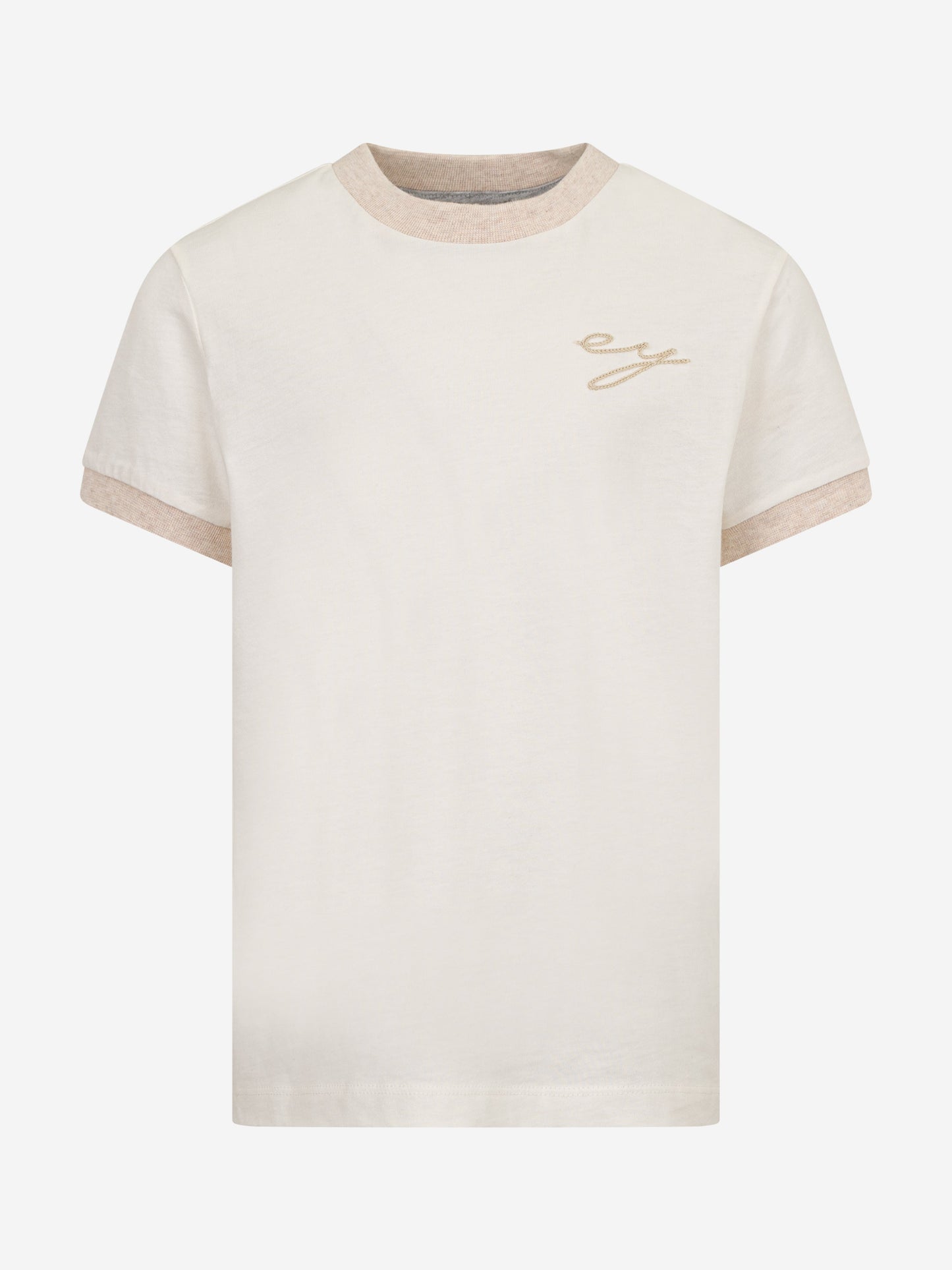 Boys Logo T-Shirt in Ivory