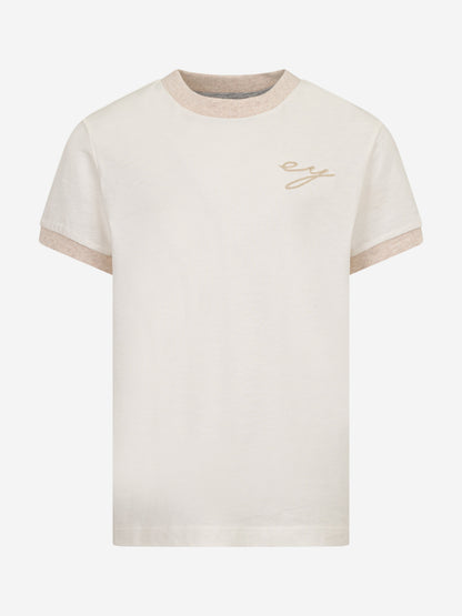 Boys Logo T-Shirt in Ivory