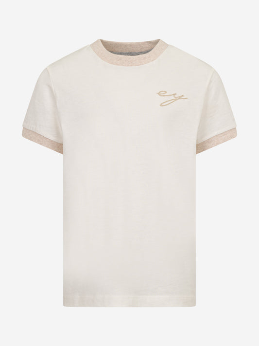 Boys Logo T-Shirt in Ivory