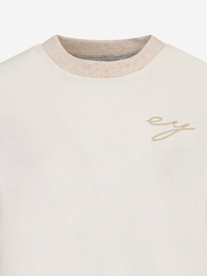 Boys Logo T-Shirt in Ivory